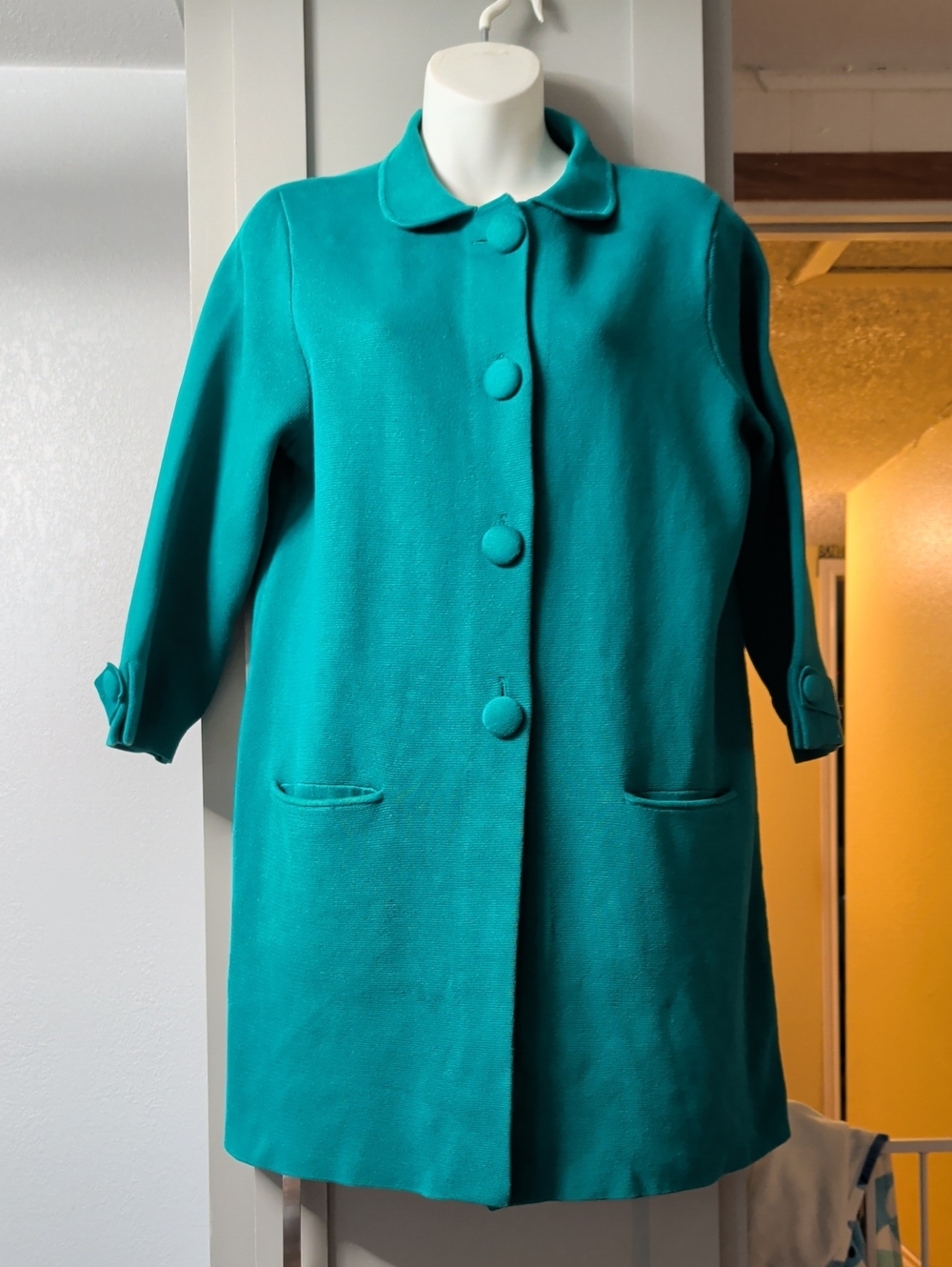 Banana Republic Teal Button-Front Pea Coat